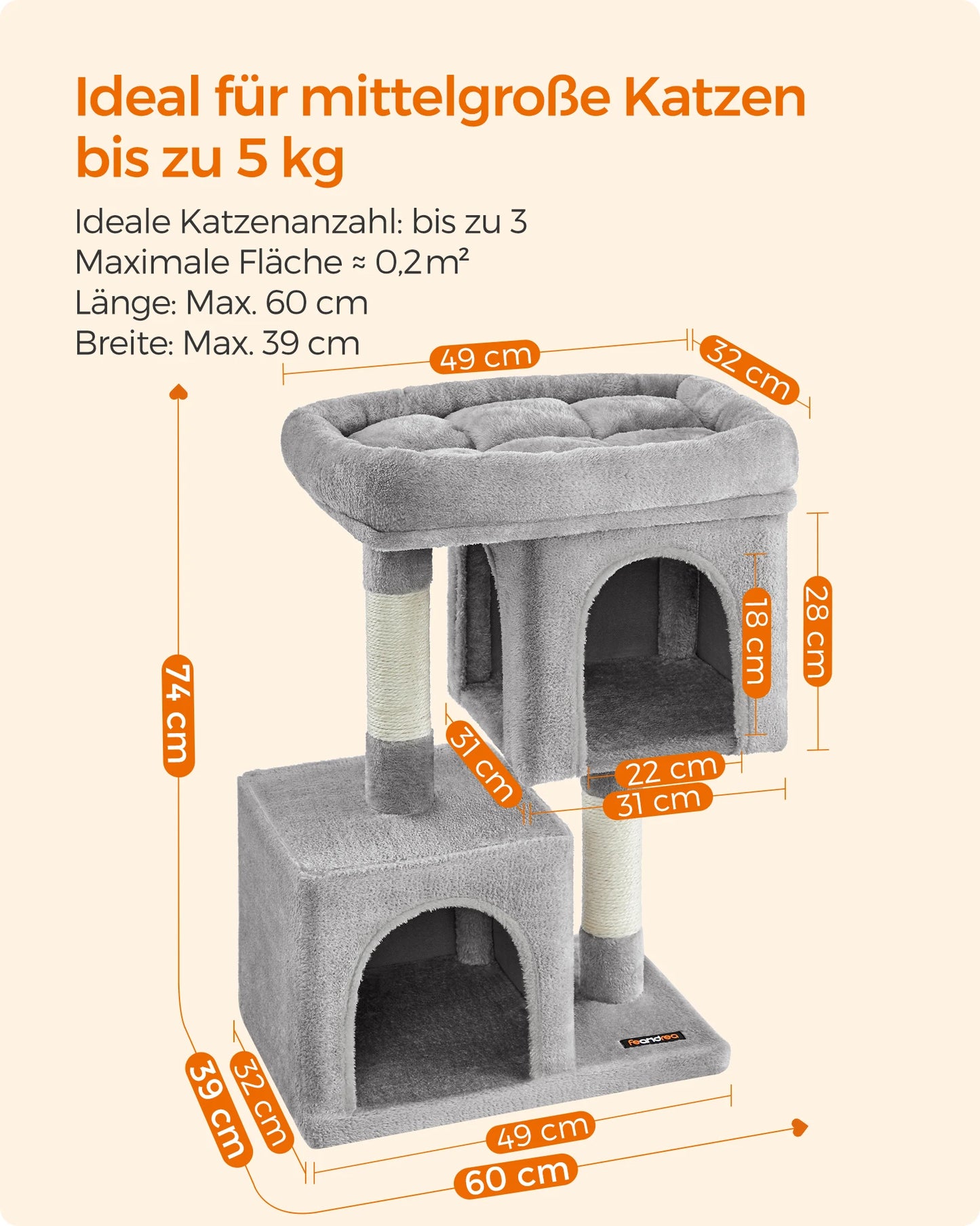 Kuscheliger Katzenbaum mit Kratzspaß